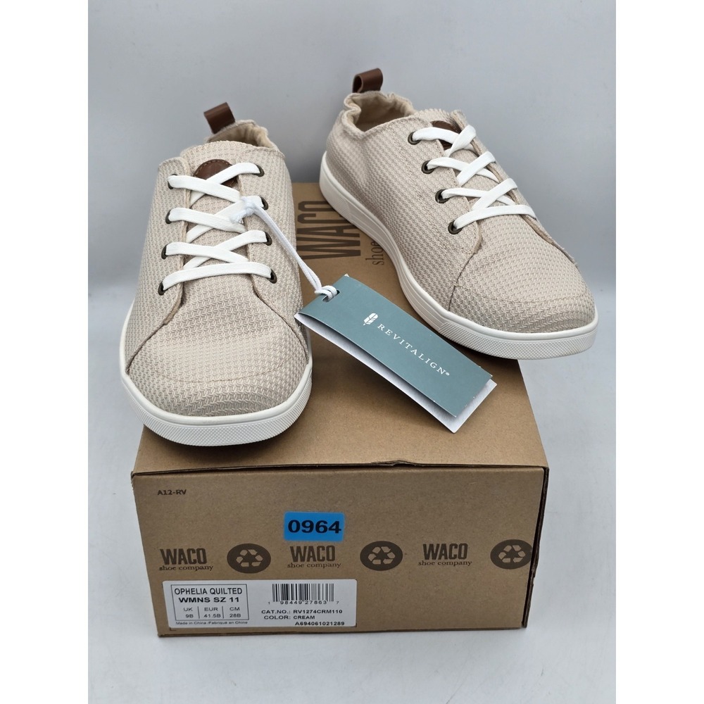Revtialign Orthotic Quilted Casual Sneakers Ophelia Cactus Cream White Sz 11 M